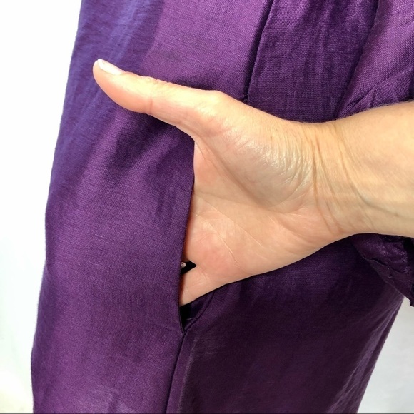 Diane von Furstenberg Honey Pie purple linen blend tunic dress pockets size 0 - Picture 7 of 10